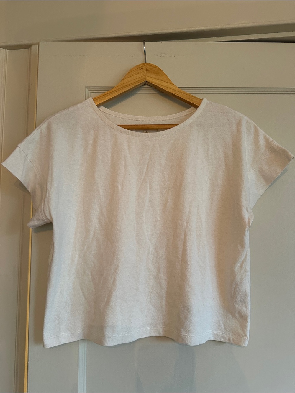 Madewell Women's Cotton White Short-Sleeve Boxy Top